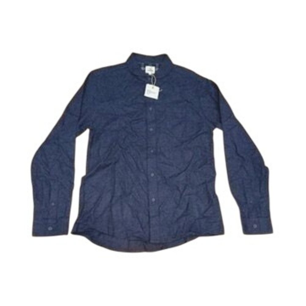Max N Chester Signature Woven Shirt Men's Medium Navy Blue Button Up Casual